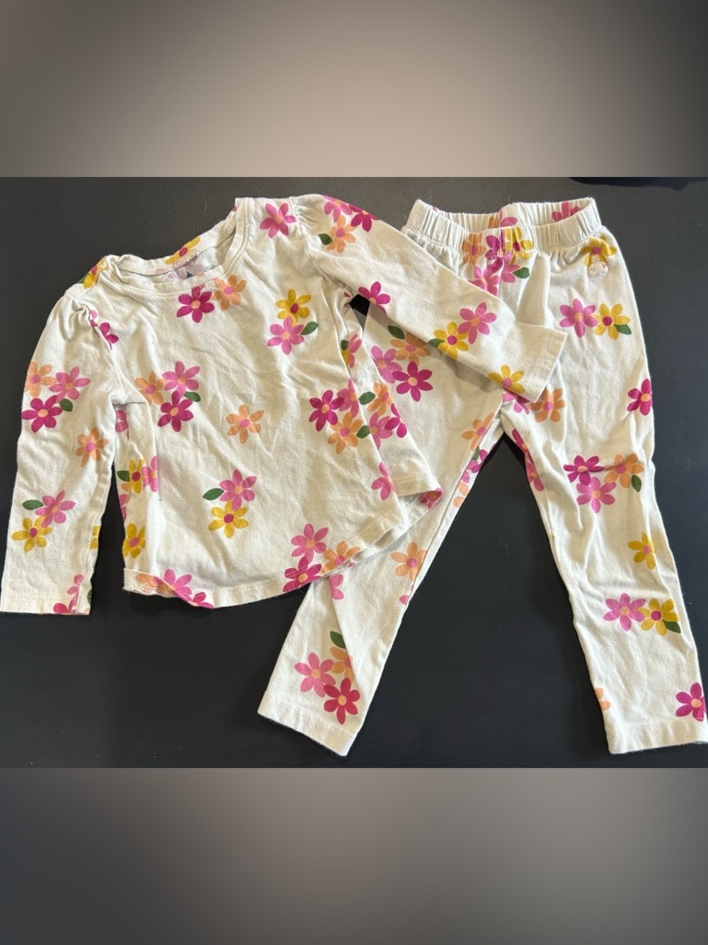 GAP Baby Girls Floral Pj set with Pink & Orange Flowers